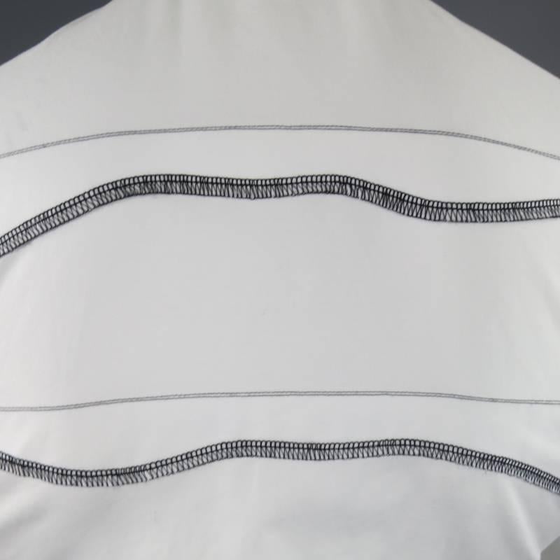 COMME des GARCONS Men's Size S White Cotton Long Sleeve Top Stitch Shirt 3