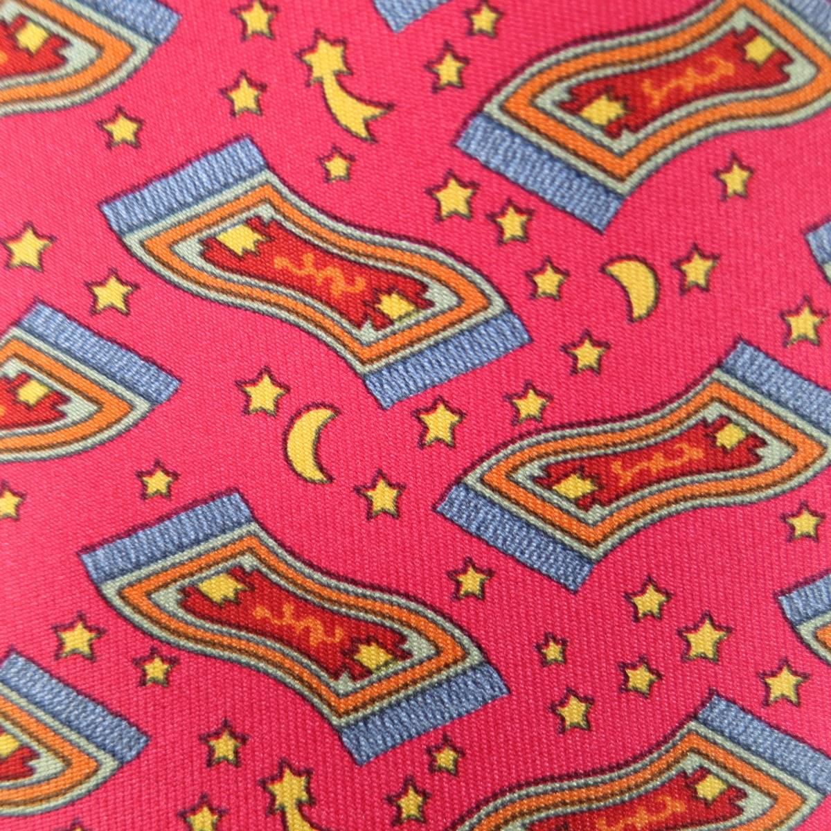 Men's HERMES Red Vagabond & Magic Carpet Silk Tie Set