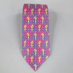 HERMES Chevron Horseshoe & Checkered Knight Silk Tie Set