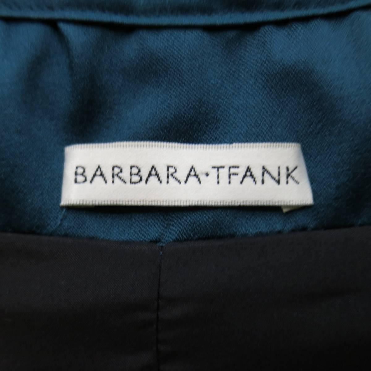 BARBARA TFANK Size 6 Teal Silk Satin Open Pleated Sleeve Evening Coat 4