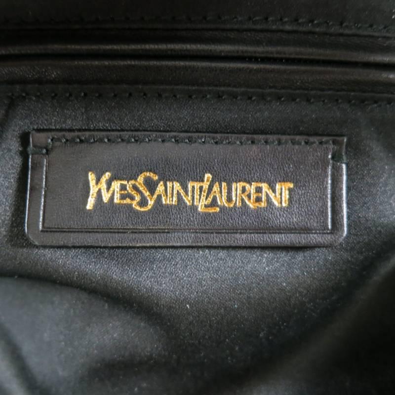 YVES SAINT LAURENT YSL MUSE Black Brown Leather Tote Handbag 1