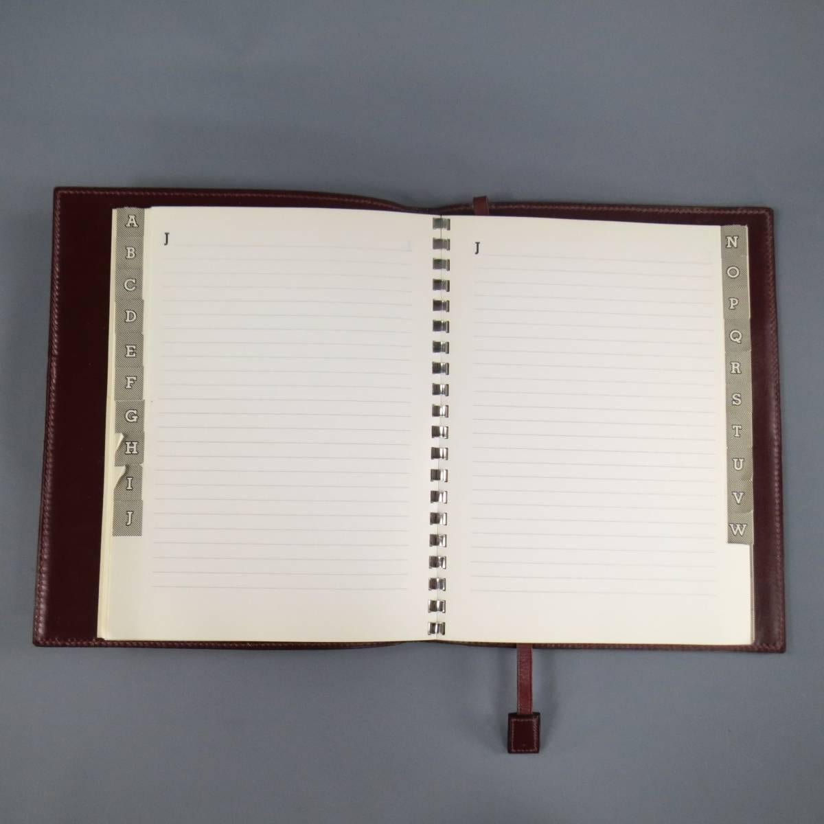 Hermes Vintage Burgundy Leather Address Book 2