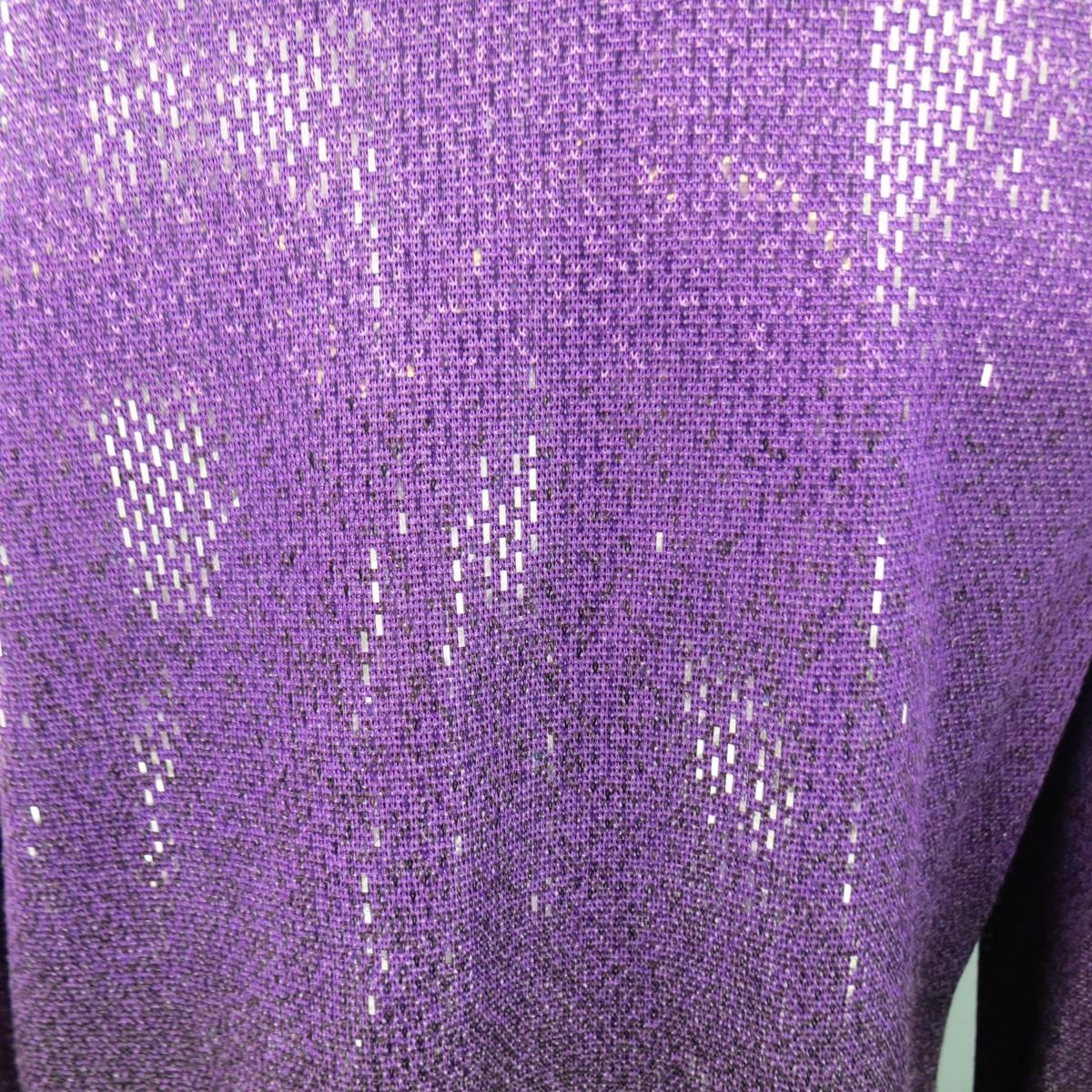 ST. JOHN Size 4 Orchid Purple Sequin Sparkle Ombre Gradient Jacket In Excellent Condition In San Francisco, CA