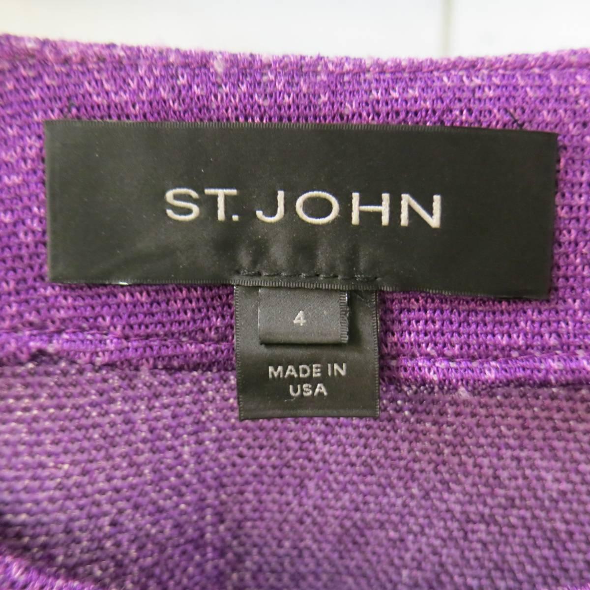 Women's ST. JOHN Size 4 Orchid Purple Sequin Sparkle Ombre Gradient Jacket