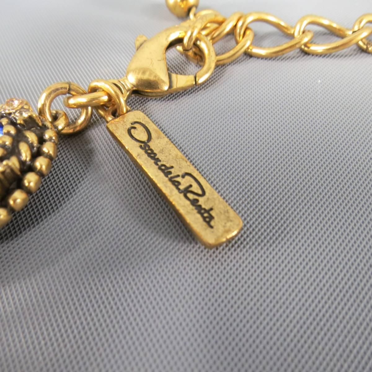 OSCAR DE LA RENTA Jeweled Gold European Vintage Byzantine Inspired Necklace 3
