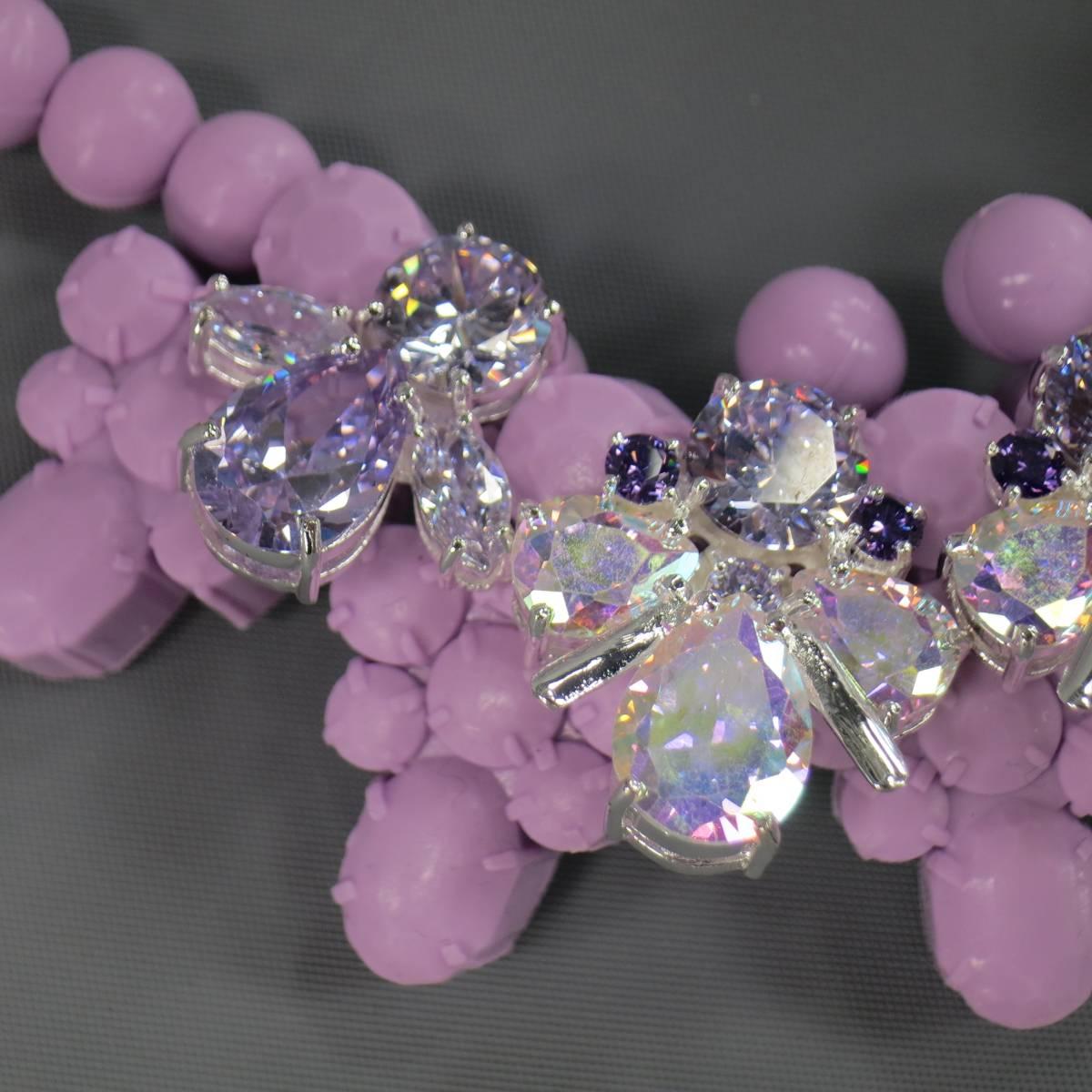 EK THONGPRASERT Lilac Silicone Crystal Cichorium Intybus Necklace In Excellent Condition In San Francisco, CA
