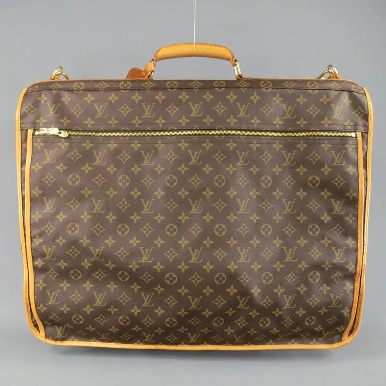 Vintage LOUIS VUITTON Brown Monogram Canvas Travel Garment Bag at 1stdibs