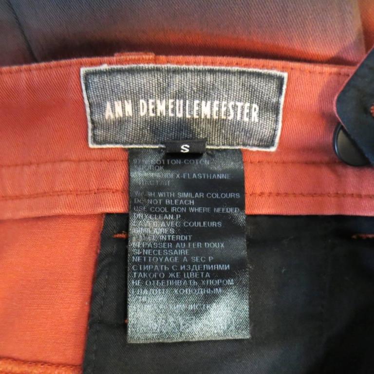ANN DEMEULEMEESTER Size 30 Red and Black Ombre Dip Dye Pants at 1stDibs