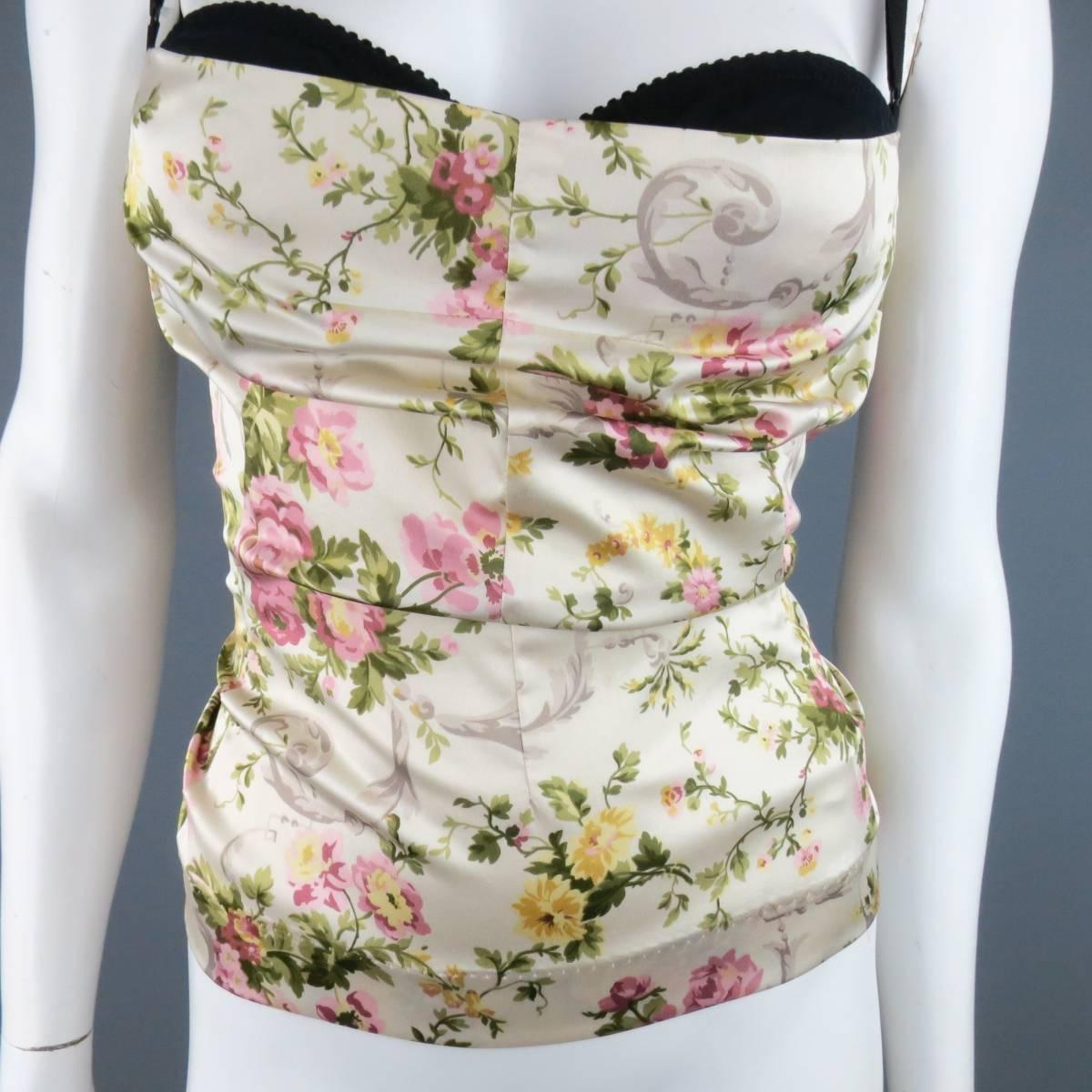 dolce and gabbana floral bustier