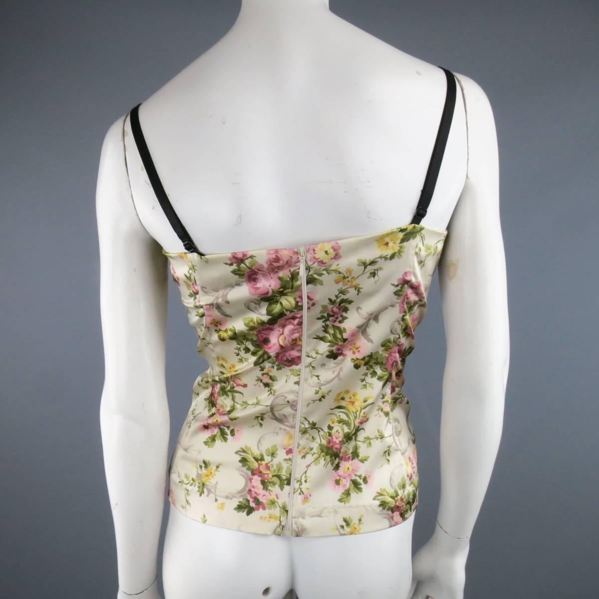 floral brocade bustier top by dolce & gabbana