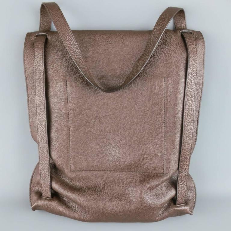 Tom Ford Brown Pebbled Leather Convertible Backpack Tote Bag At 1stdibs Tom Ford Brown Pebbled Leather Convertible Backpack Tote Bag In Excellent Condition For San