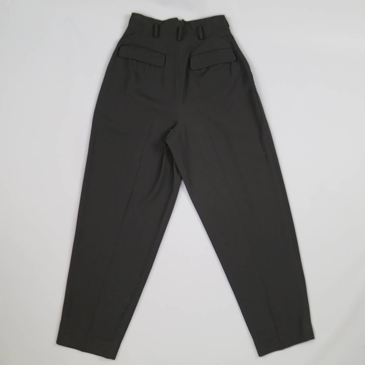 VIntage MATSUDA Size S Black High Rise Pleated Dress Pants In Excellent Condition In San Francisco, CA