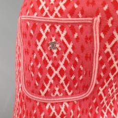 CHANEL Size 8 Red & Pink Rhombus Cashmere Fall 2003 Skirt