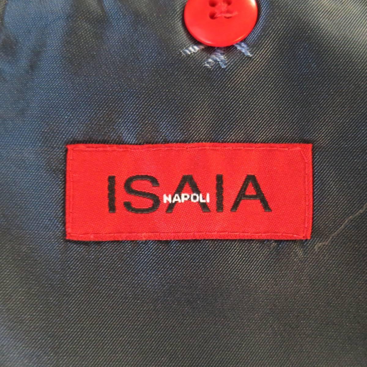 Men's ISAIA 48 Long Charcoal & Blue Pinstripe Wool / Silk 38 34 Suit 2
