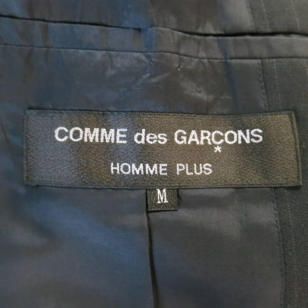 Men's COMME des GARCONS 40 Black Pintripe Wool Notch Lapel Sport Coat 5