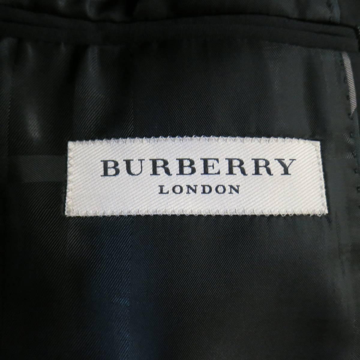 Men's BURBERRY LONDON 40 Regular Black Solid Wool Blend 34 34 Suit 4