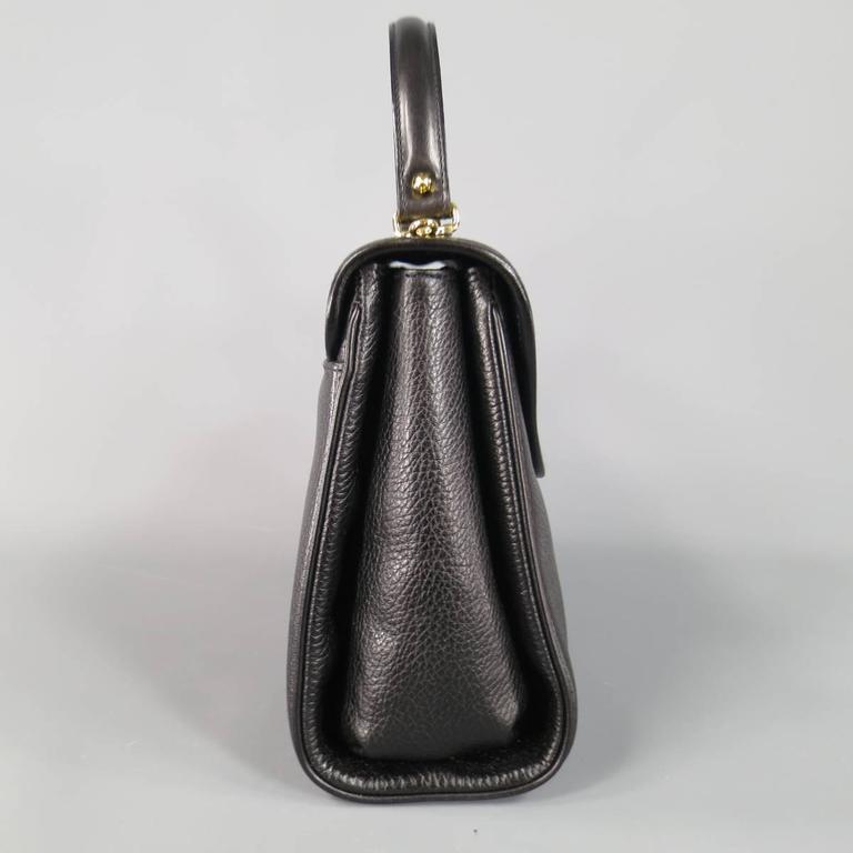 Vintage MARK CROSS Black Pebbled Leather Gold Hardware Murphy Satchel ...
