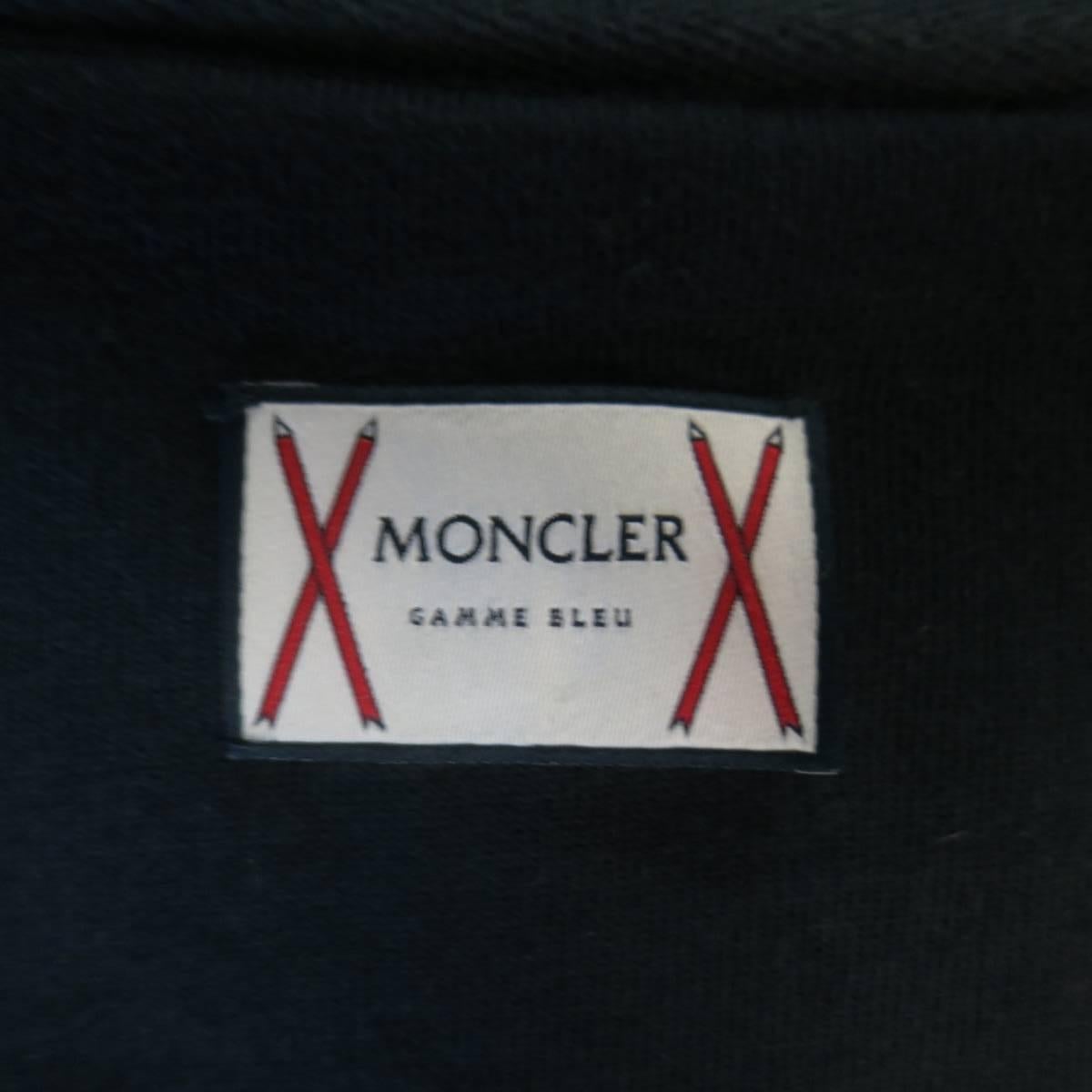 Men's MONCLER GAMME BLEU 40 Navy Cotton Snap Placket Collar Jacket 3