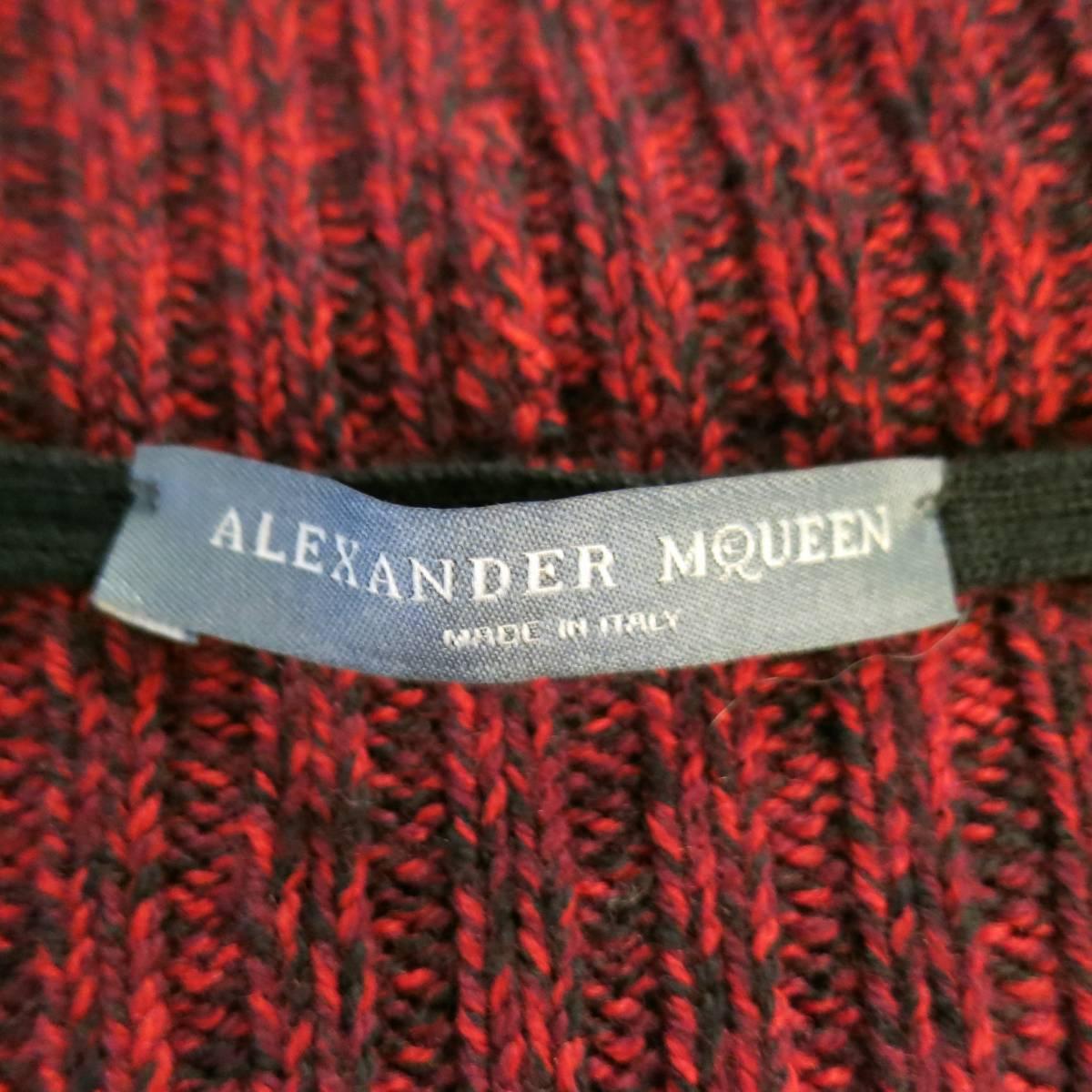 ALEXANDER MCQUEEN Size S Burgundy Wool Shawl Collar Peplum Cardigan Skirt Set 2