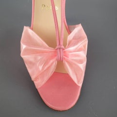 CHRISTIAN LOUBOUTIN Size 9 Pink Leather & PVC Bow BLADE RUNNER Sandals