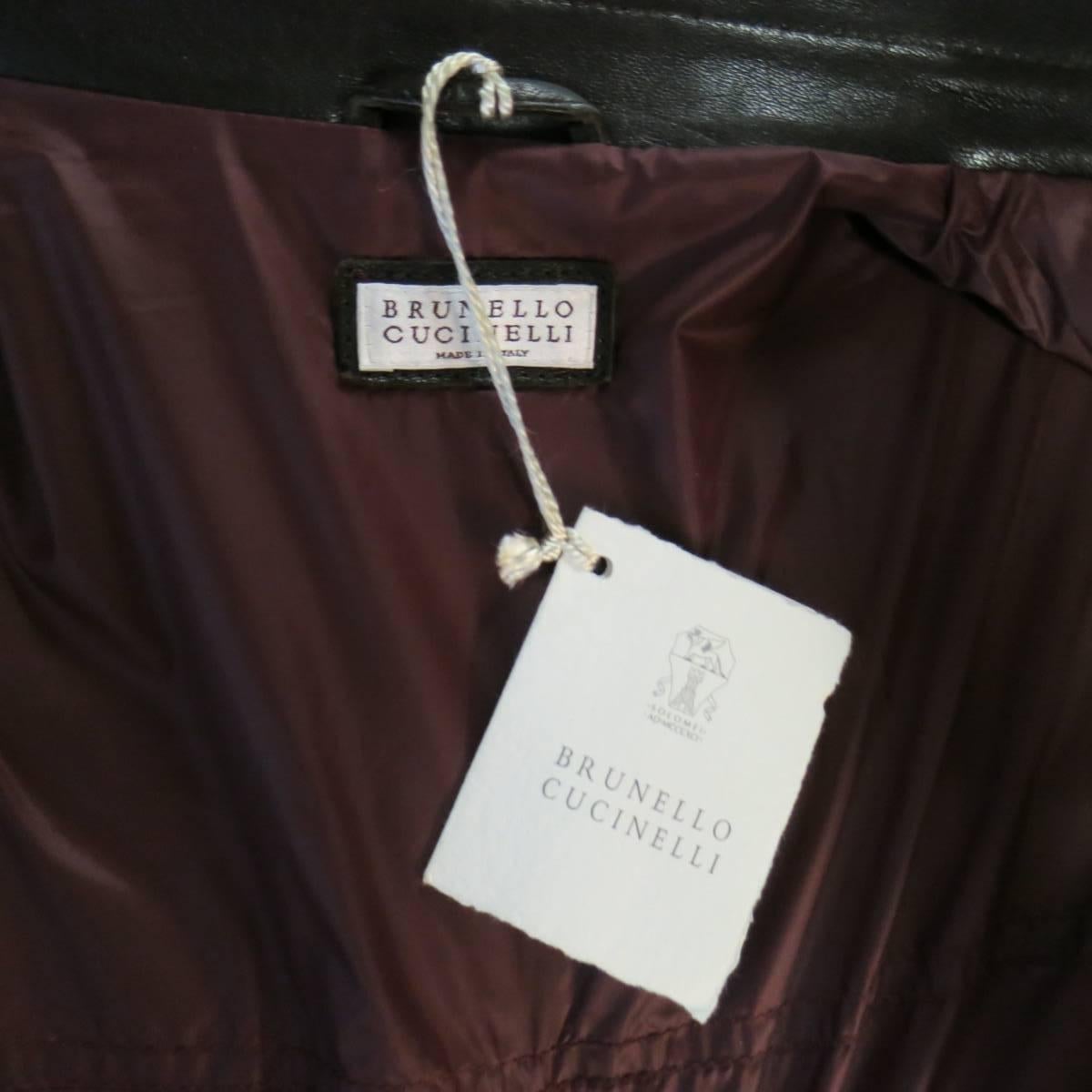Gray  Brunello Cucinelli Jacket - Men's Jacket Brown Leather Coat 