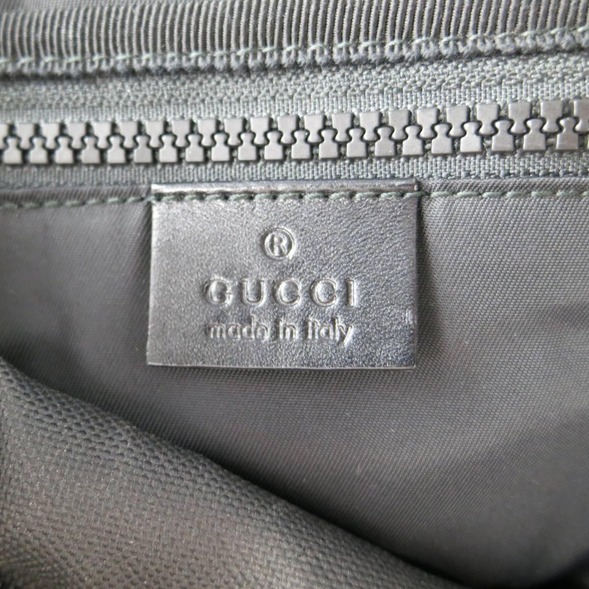 GUCCI Black Nylon Striped Webbing Gold Lion Head Techpack Backpack 2