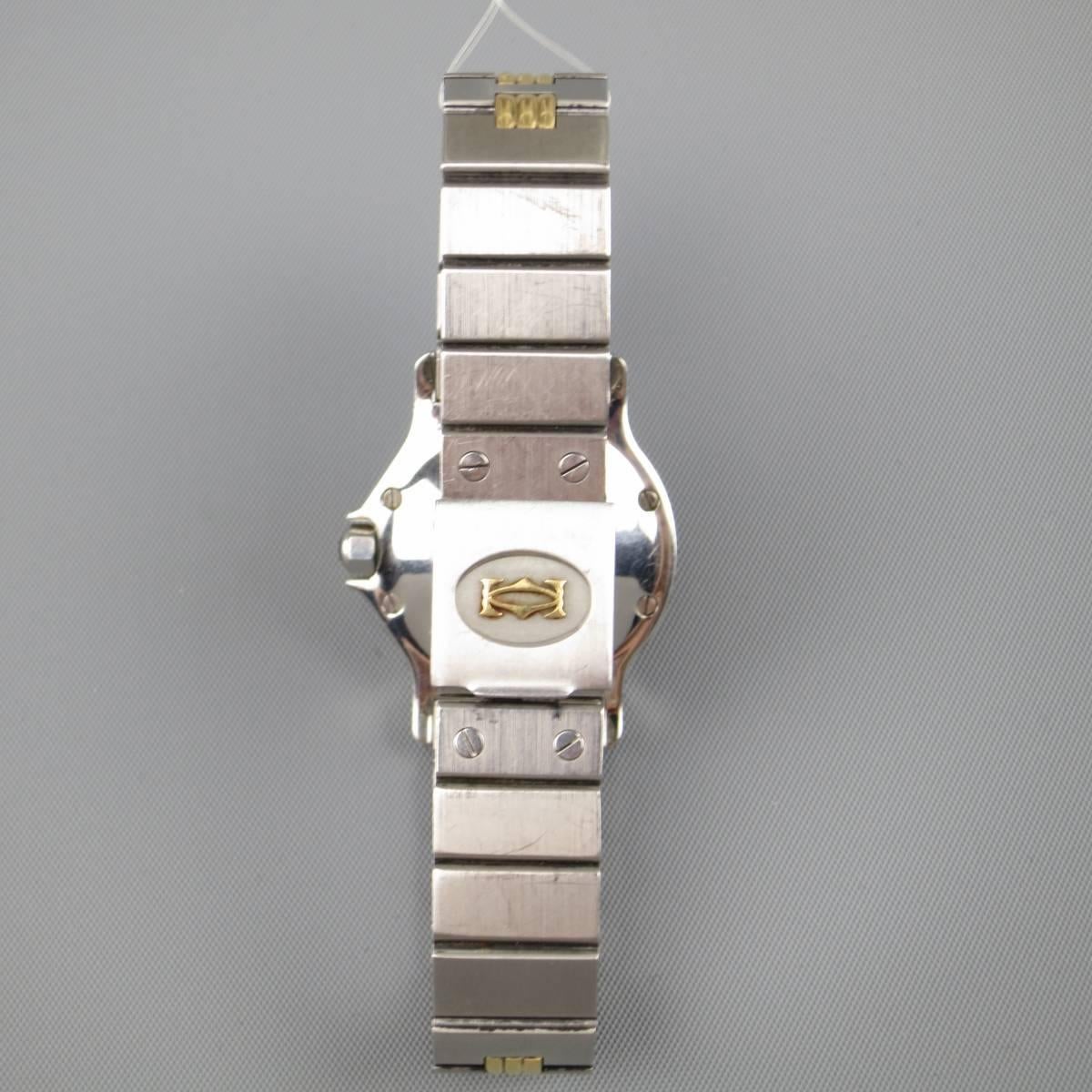 Women's or Men's Vintage CARTIER Watch Silver Stainless Steel & 18k Gold - Retails at $5, 800.00