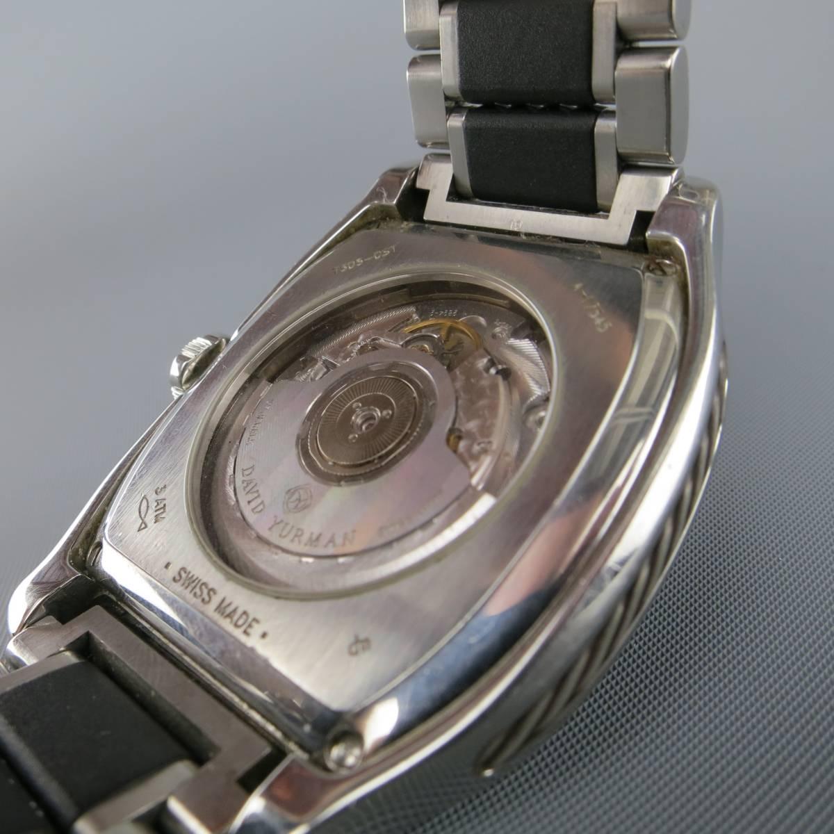 Women's or Men's DAVID YURMAN Silver & Black Stainless Steel Thoroughbred Chronograph Watch