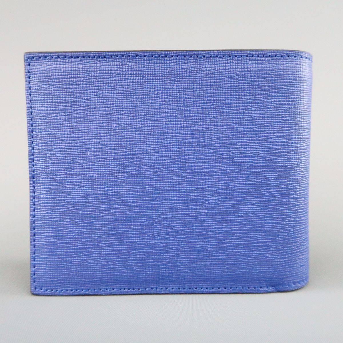 Women's or Men's FENDI Blue Patchwork Leather Monster Face Bifold Wallet