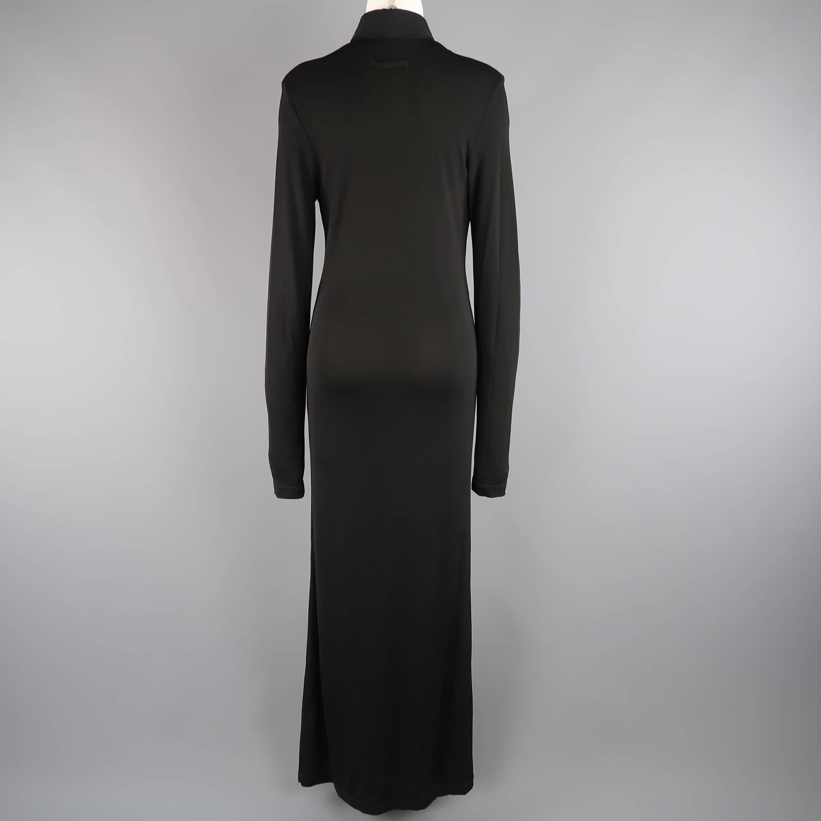 JEAN PAUL GAULTIER Size 10 Black Sheer Blouse Chest Maxi Dress 1