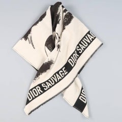 CHRISTIAN DIOR Taupe & Brown DIOR SAUVAGE Animal Blanket Scarf
