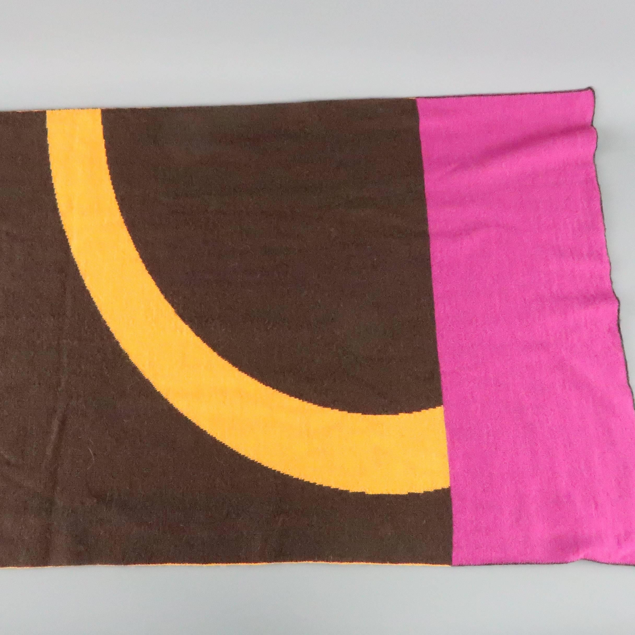 ETRO Color Block Pop Art Letters Wool Scarf In Good Condition In San Francisco, CA
