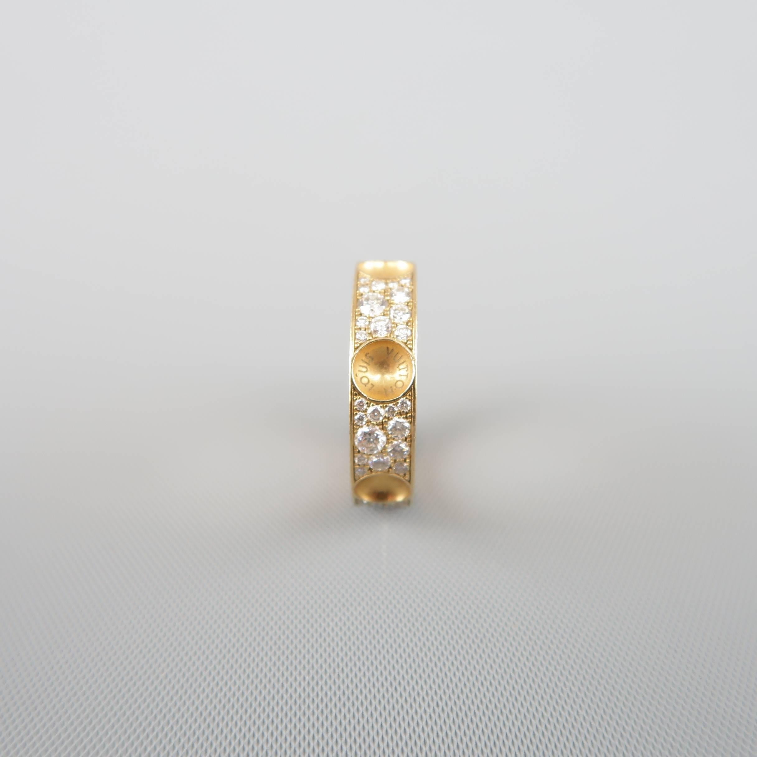 Louis Vuitton Gold Empreinte Inverted Stud Diamond Ring  2