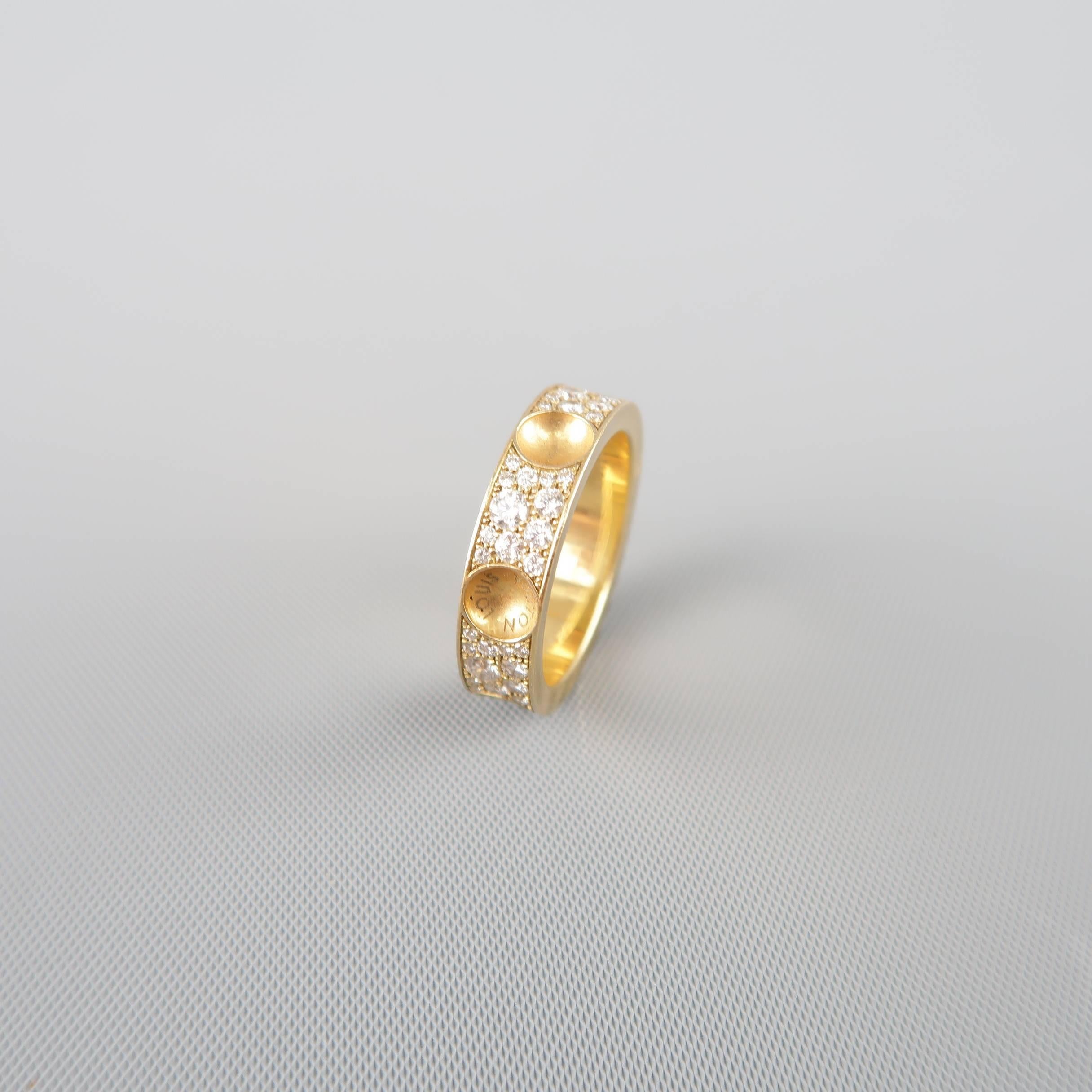 Louis Vuitton Gold Empreinte Inverted Stud Diamond Ring  3