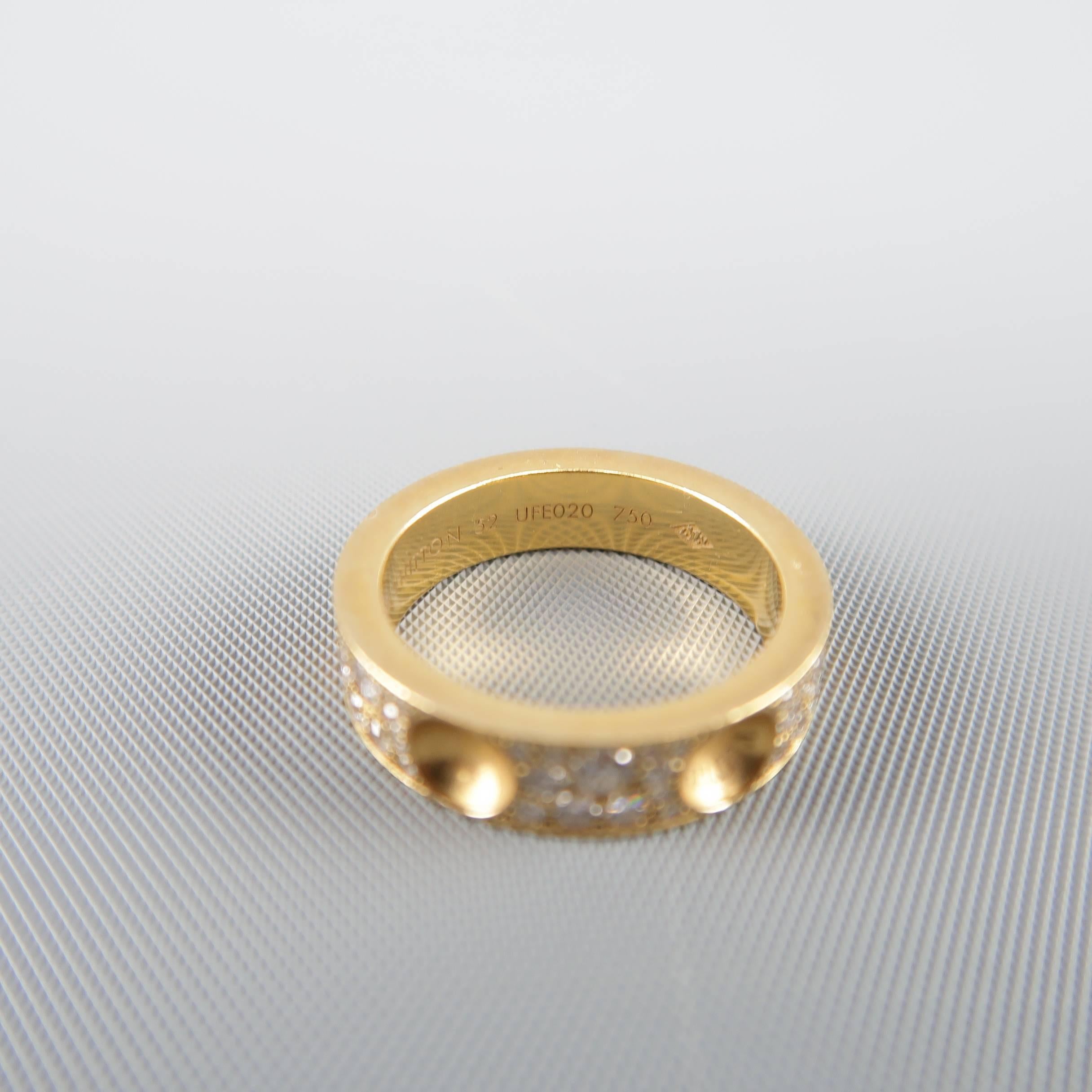 Women's or Men's Louis Vuitton Gold Empreinte Inverted Stud Diamond Ring 
