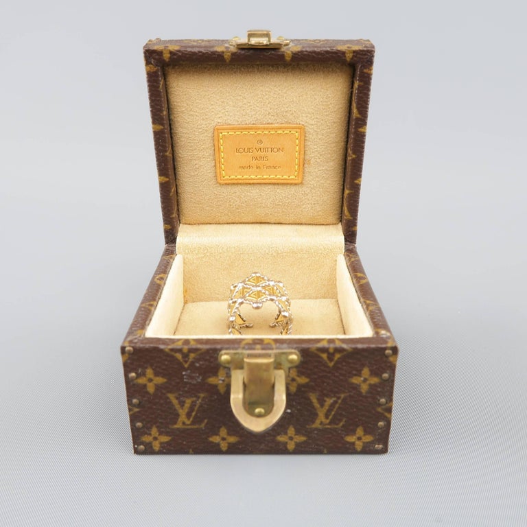 Louis Vuitton Gold Tone Faux Pearl Monogram Ring M at 1stDibs