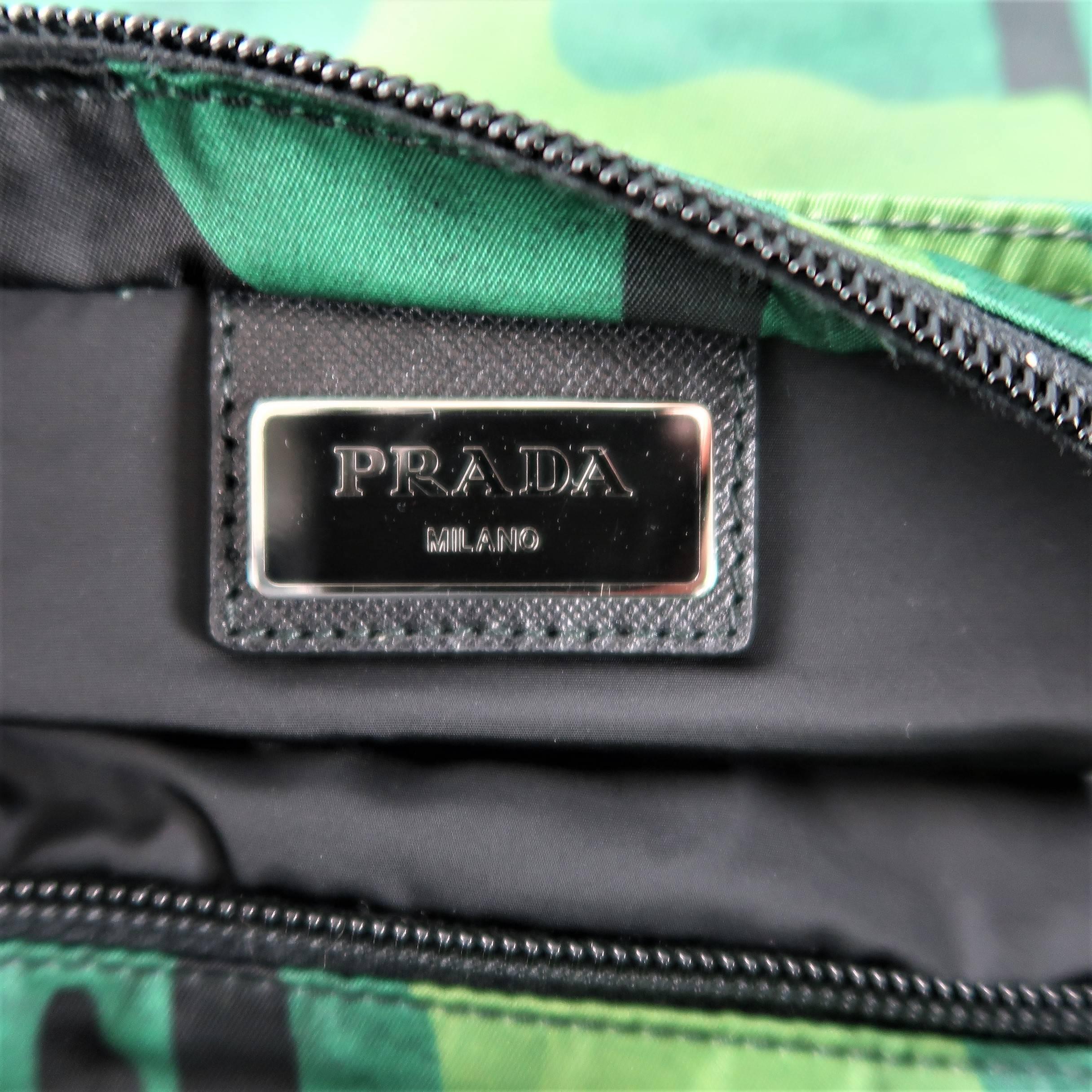 Women's or Men's PRADA Green Distressed Camouflage Nylon Tessuto Crossbody Bag