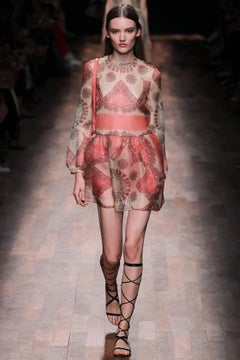 VALENTINO Dress - Spring 2015 Runway - Yellow, Pink Sea Life Print Organza