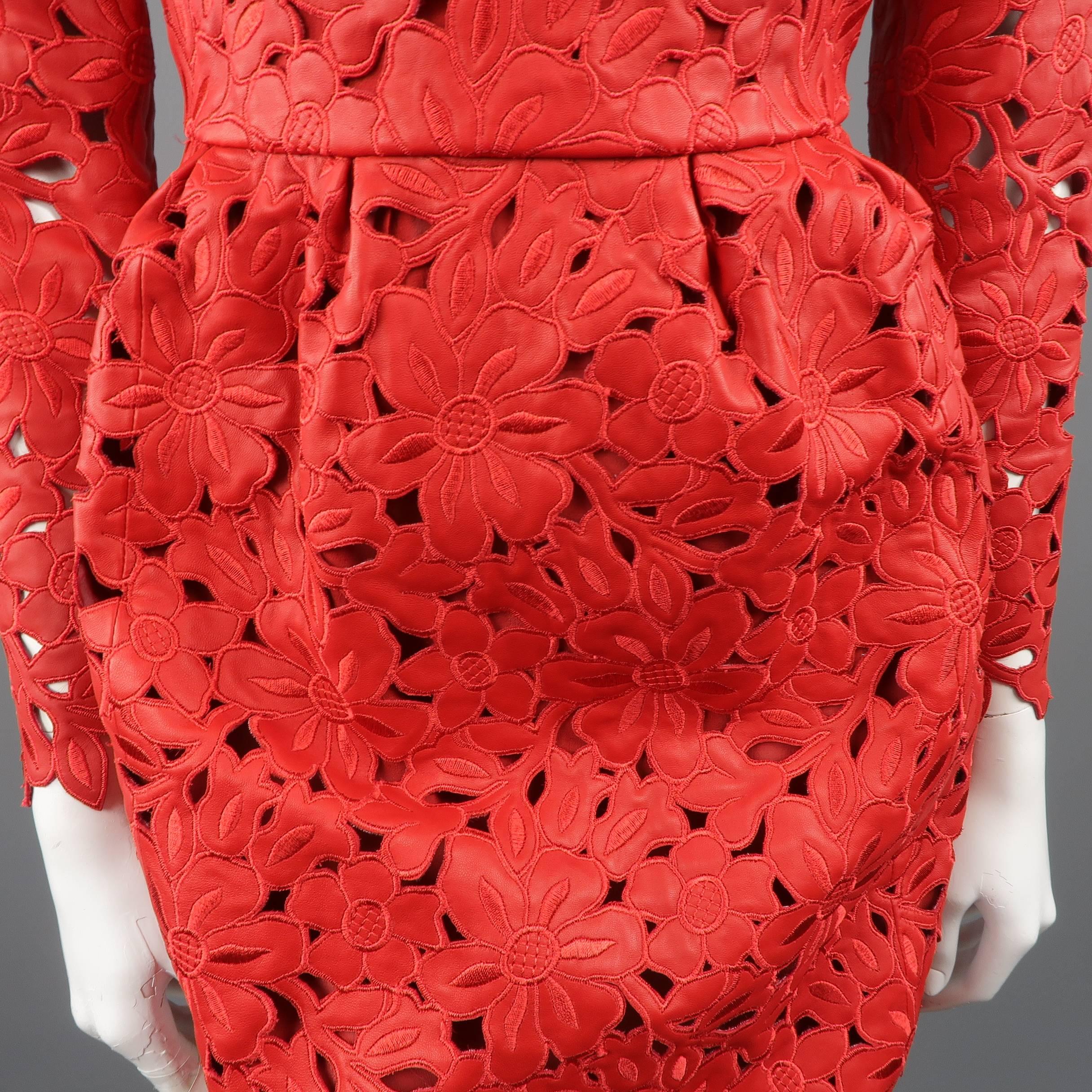 Valentino Red Leather Dress - 50th Anniversary - Fall 2012 Runway - Retail $9800 1