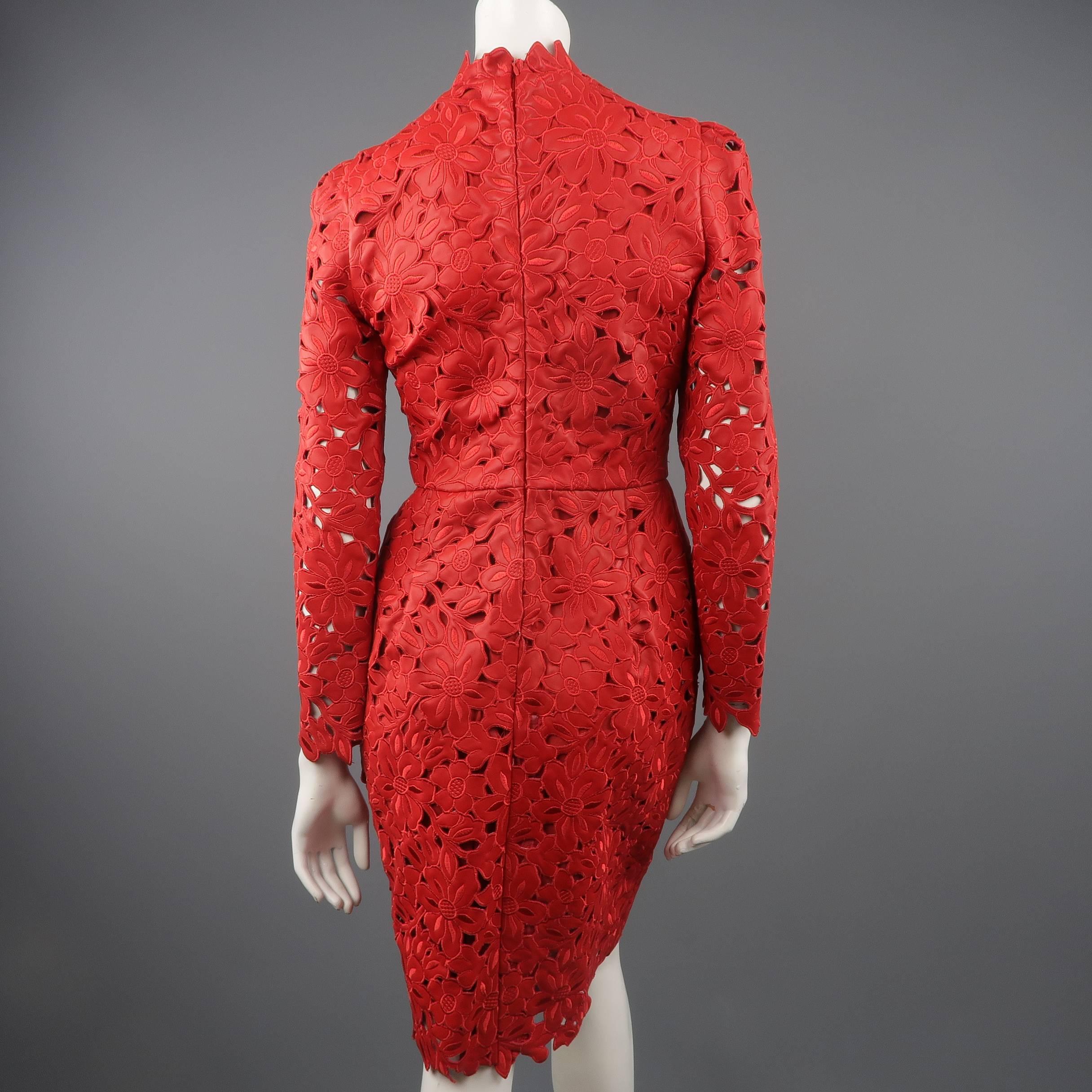 Valentino Red Leather Dress - 50th Anniversary - Fall 2012 Runway - Retail $9800 4