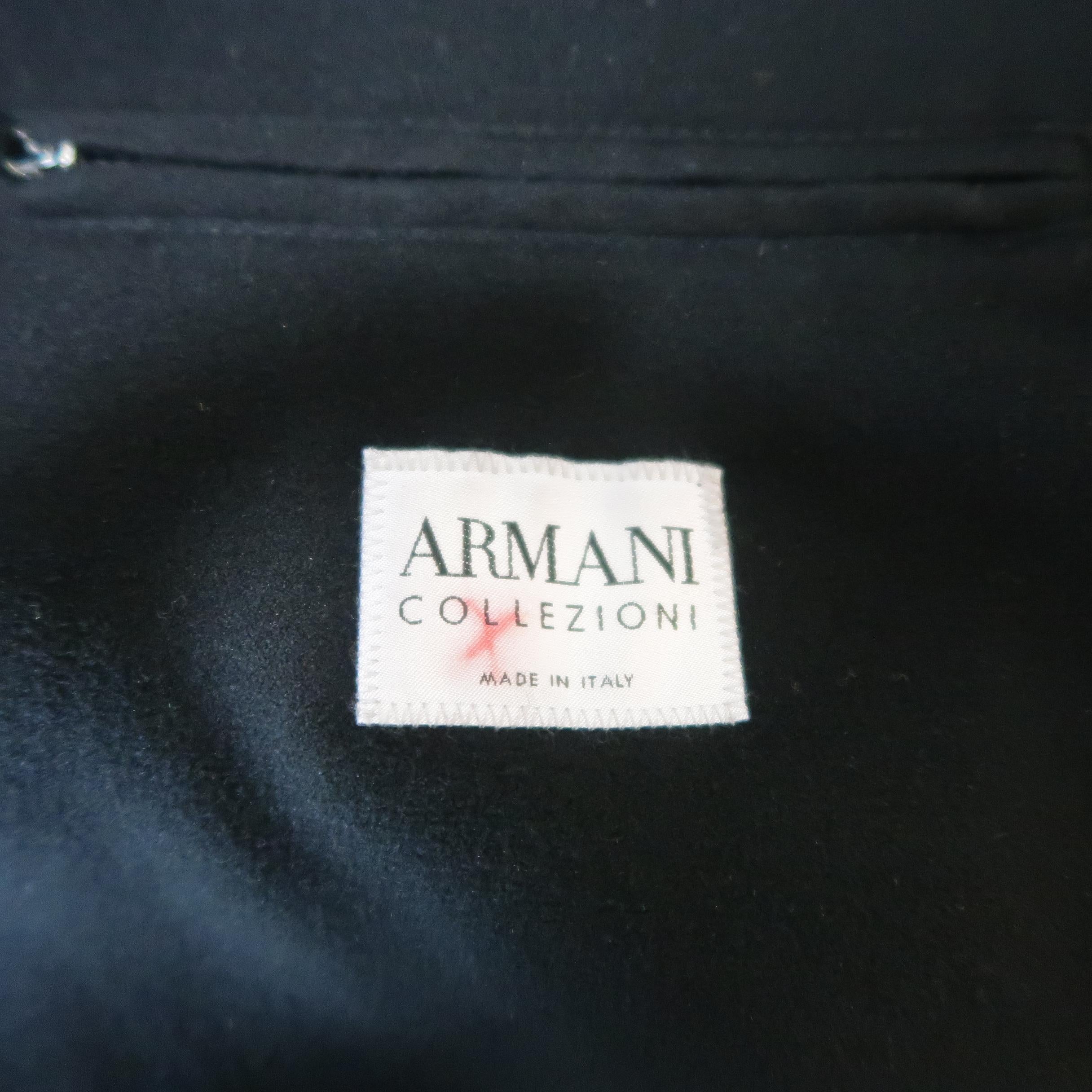 Men's Armani Collezioni US 46 / IT 56 Taupe Microsuede Pointed Lapel Coat Jacket 6