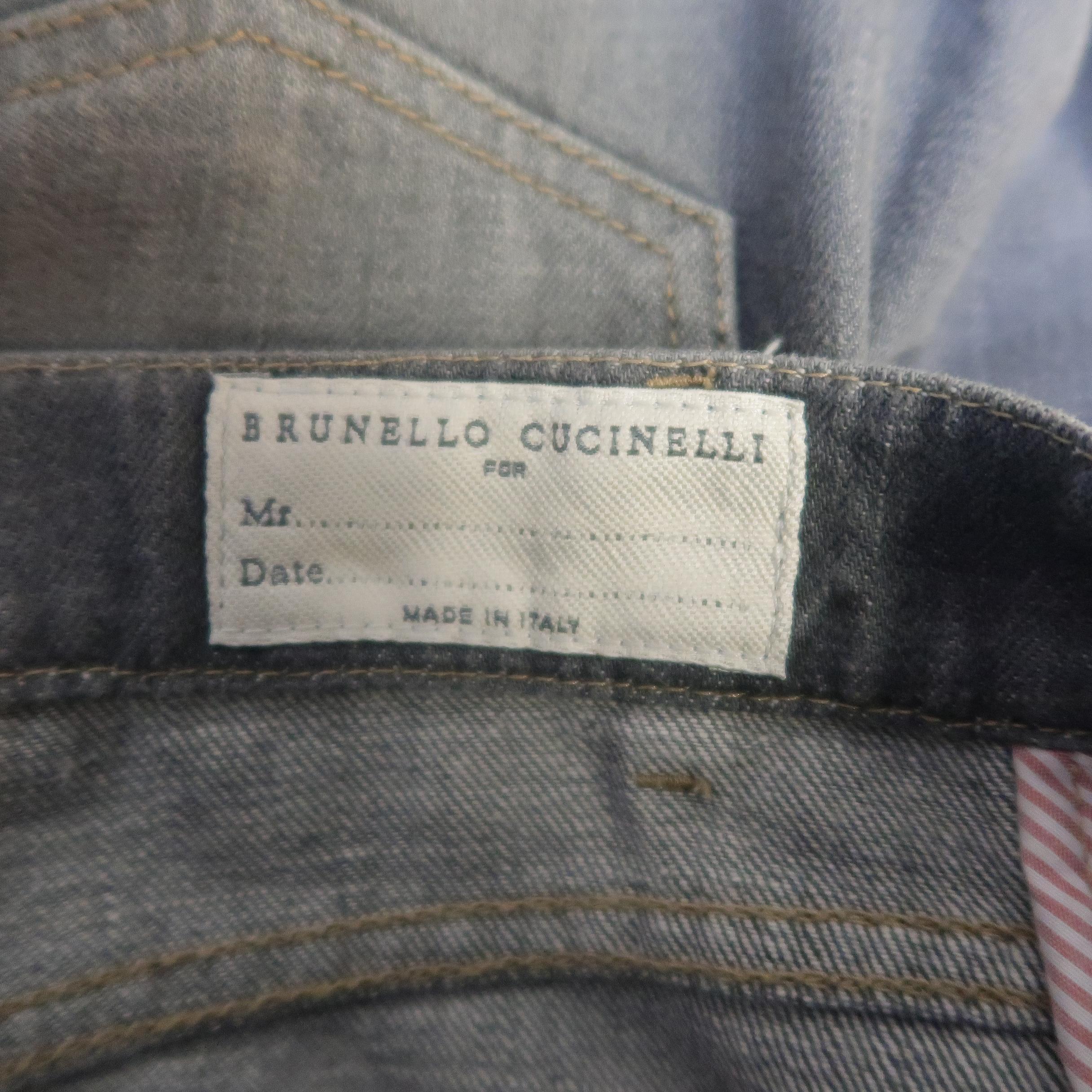 Men's BRUNELLO CUCINELLI Size 34 Grey Wash Denim Jeans 5
