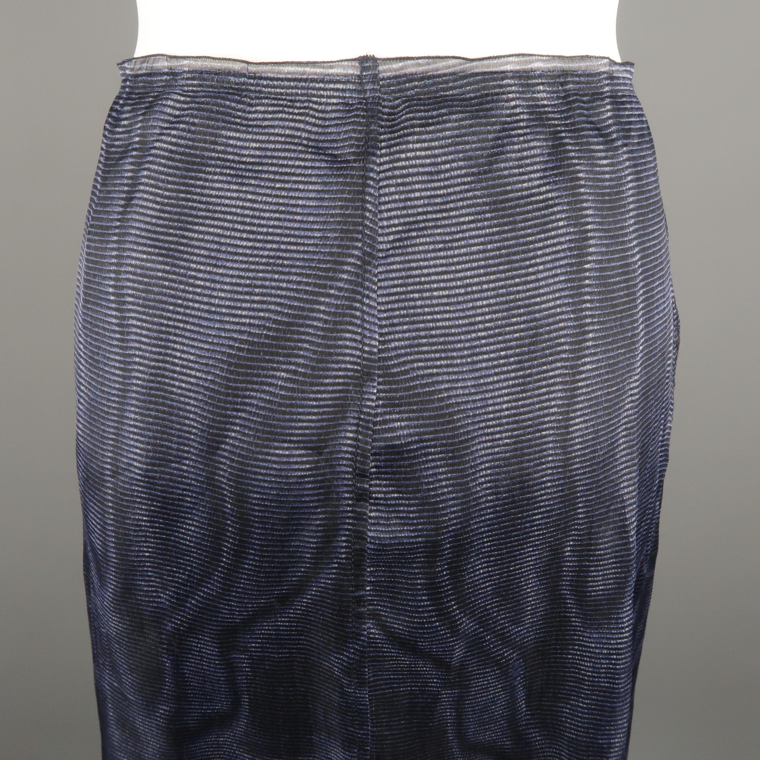 Women's PRADA Size 6 Blue Silk Moare Pencil Skirt