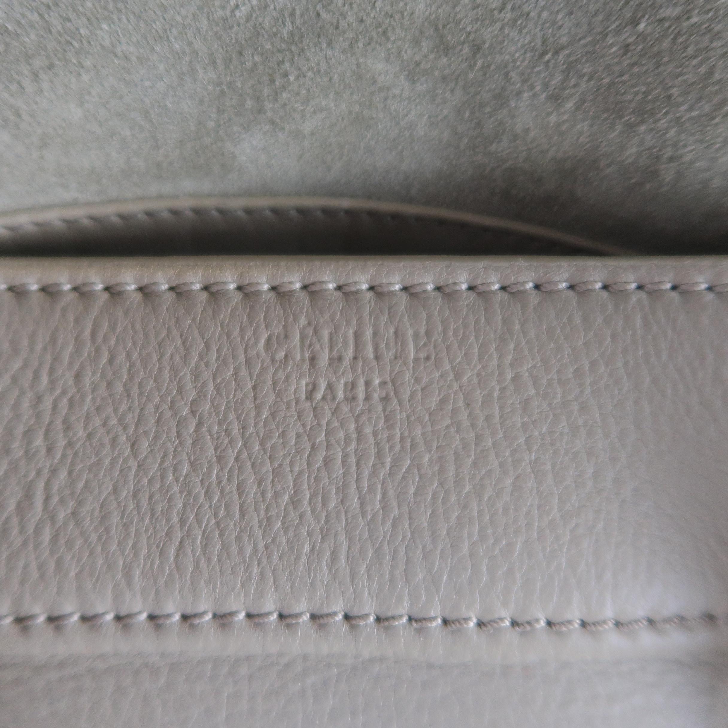 Brown CELINE Taupe Pebble Grain Leather PHANTOM Medium Tote Handbag 