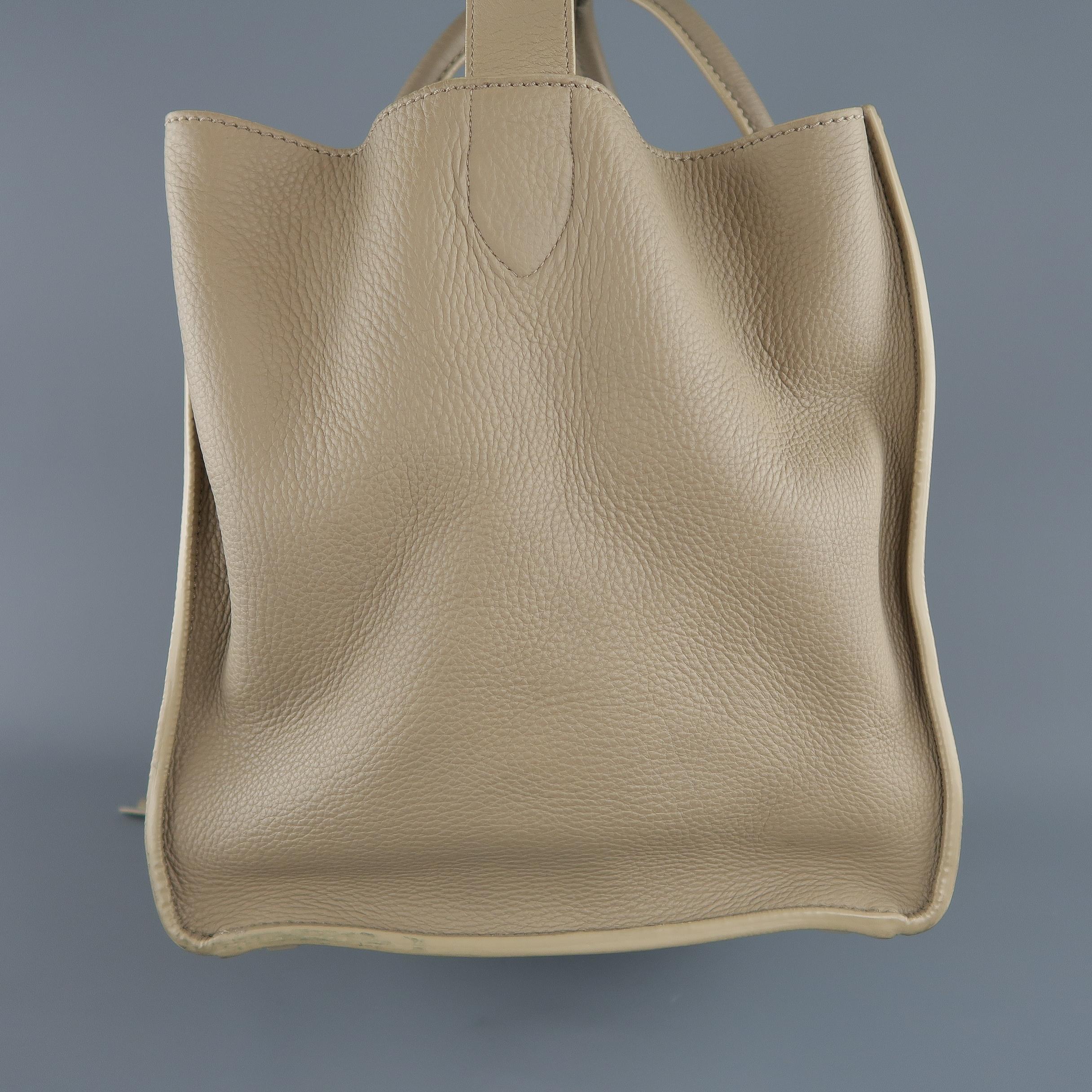 CELINE Taupe Pebble Grain Leather PHANTOM Medium Tote Handbag  7
