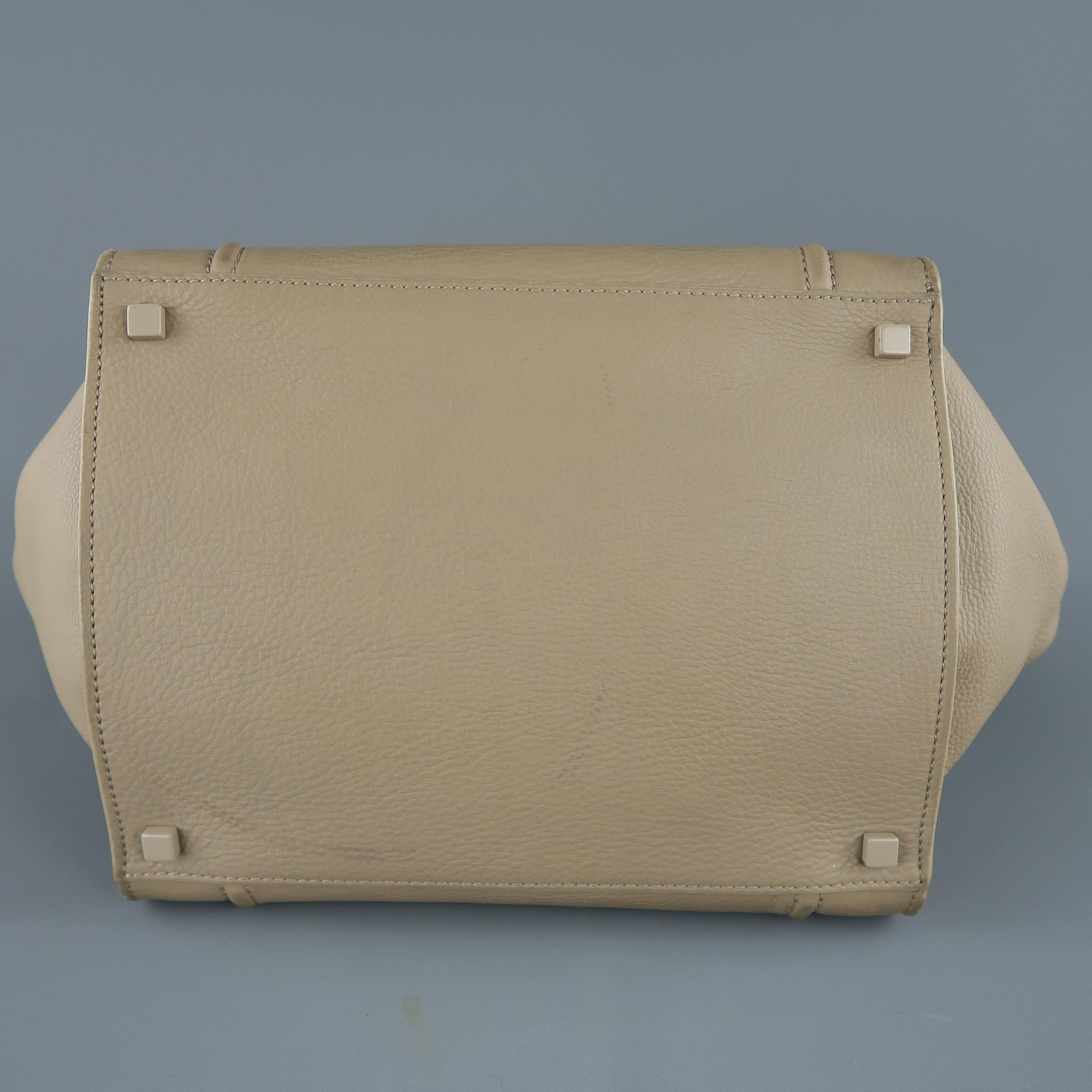 CELINE Taupe Pebble Grain Leather PHANTOM Medium Tote Handbag  9