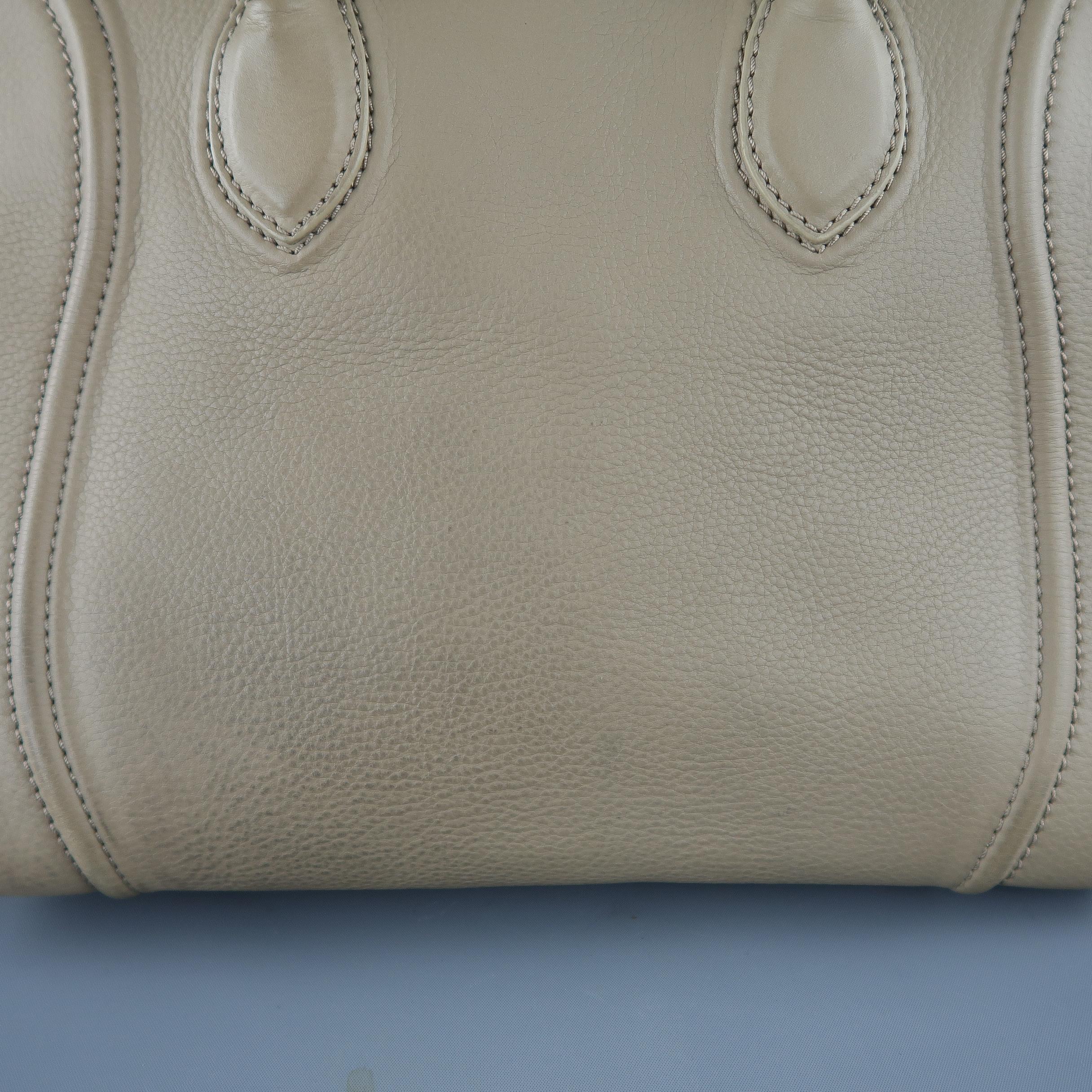 CELINE Taupe Pebble Grain Leather PHANTOM Medium Tote Handbag  4