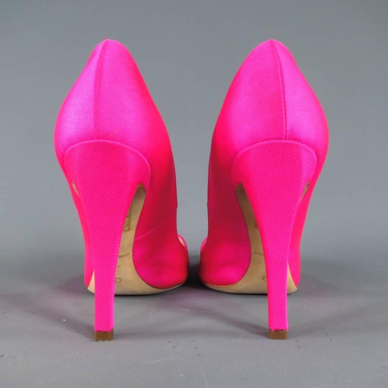 CHRISTIAN DIOR by Raf Simons Size 6 Neon Pink Pointed Pumps Rosa Spring 2013 1