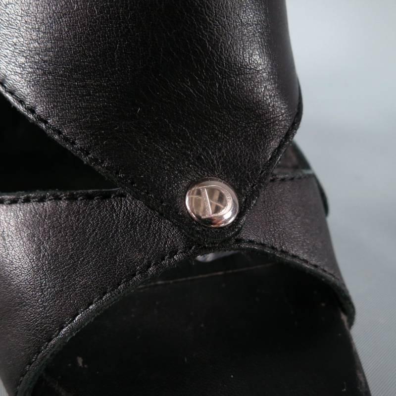 CHRISTIAN DIOR Size 6.5 Black Leather -EXTREME- Gladiator Platform Sandals In Excellent Condition In San Francisco, CA