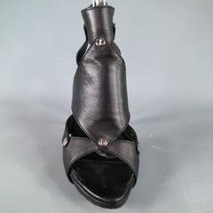 CHRISTIAN DIOR Size 6.5 Black Leather -EXTREME- Gladiator Platform Sandals